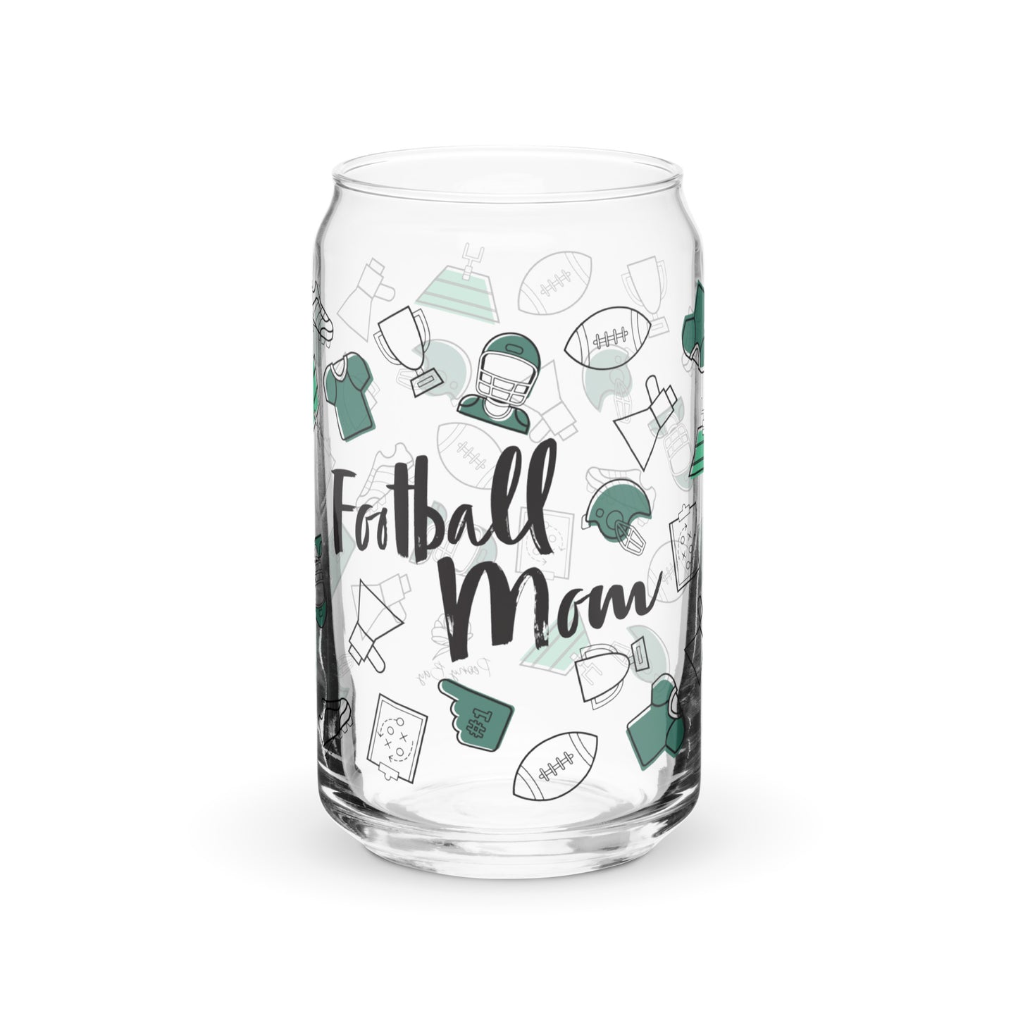 Football Mom Glass Can