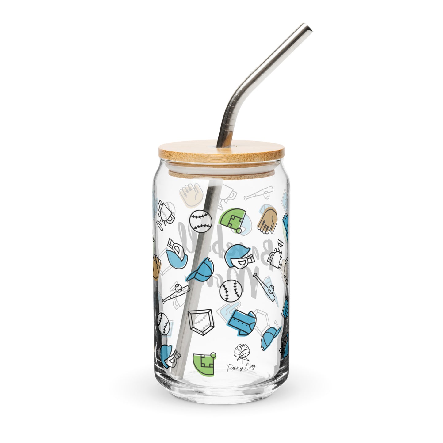 Baseball Mom Glass Can
