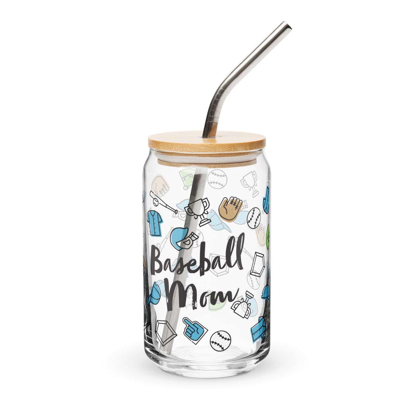 Baseball Mom Glass Can