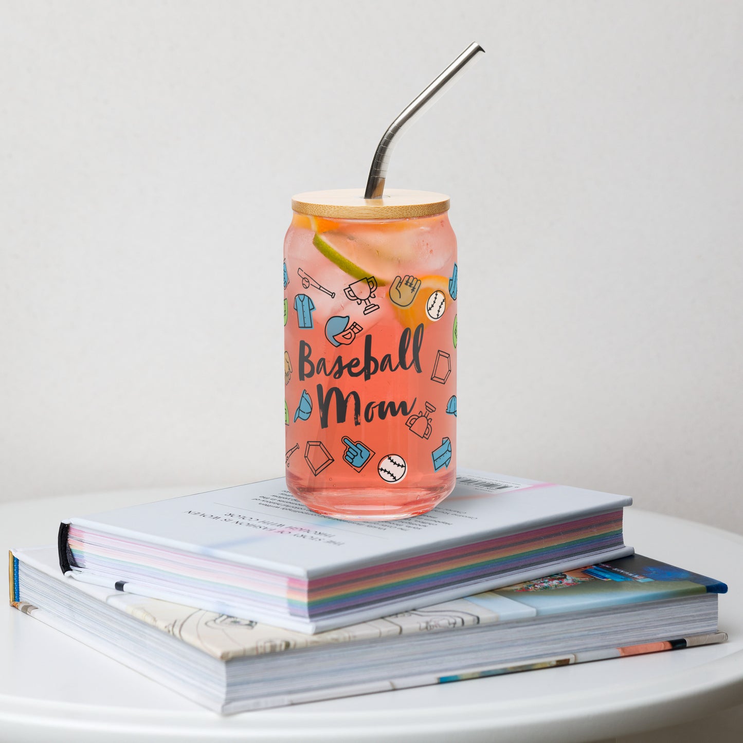 Baseball Mom Glass Can