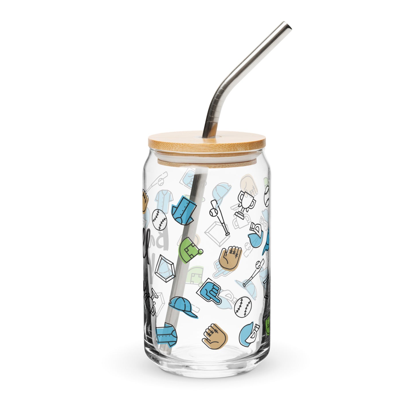 Baseball Mom Glass Can