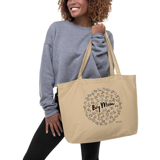 Boy Mom Large Tote Bag