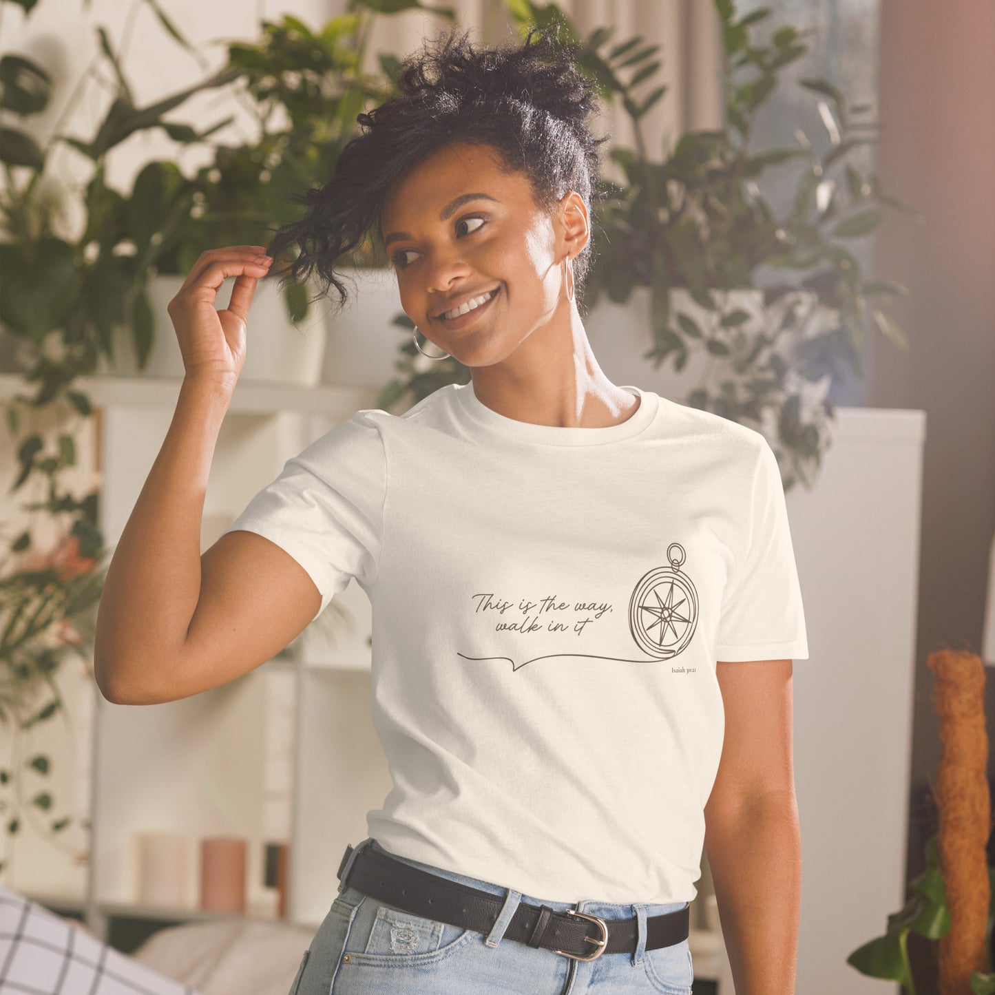 This Is the Way – Isaiah 30:21 Compass T-Shirt