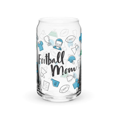 Football Mom Glass Can