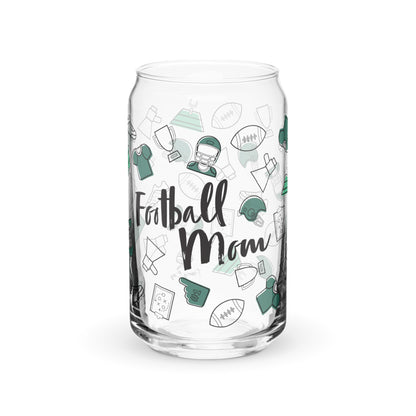 Football Mom Glass Can