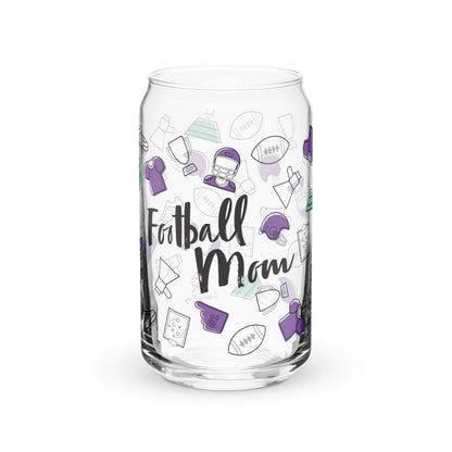 Football Mom Glass Can