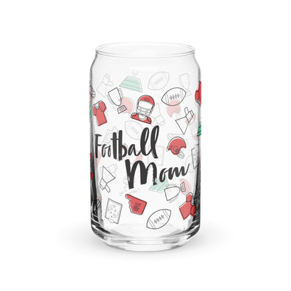 Football Mom Glass Can