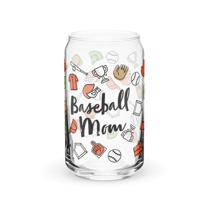 Baseball Mom Glass Can