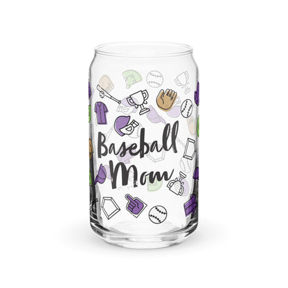 Baseball Mom Glass Can