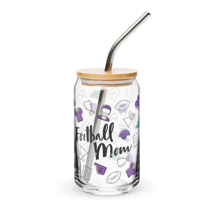 Football Mom Glass Can