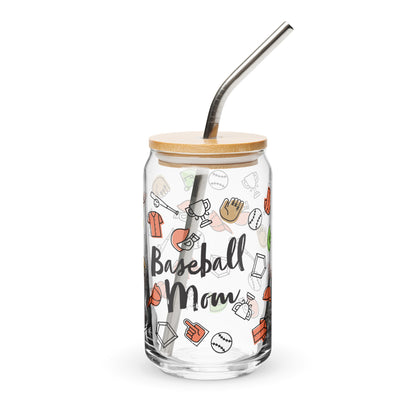 Baseball Mom Glass Can