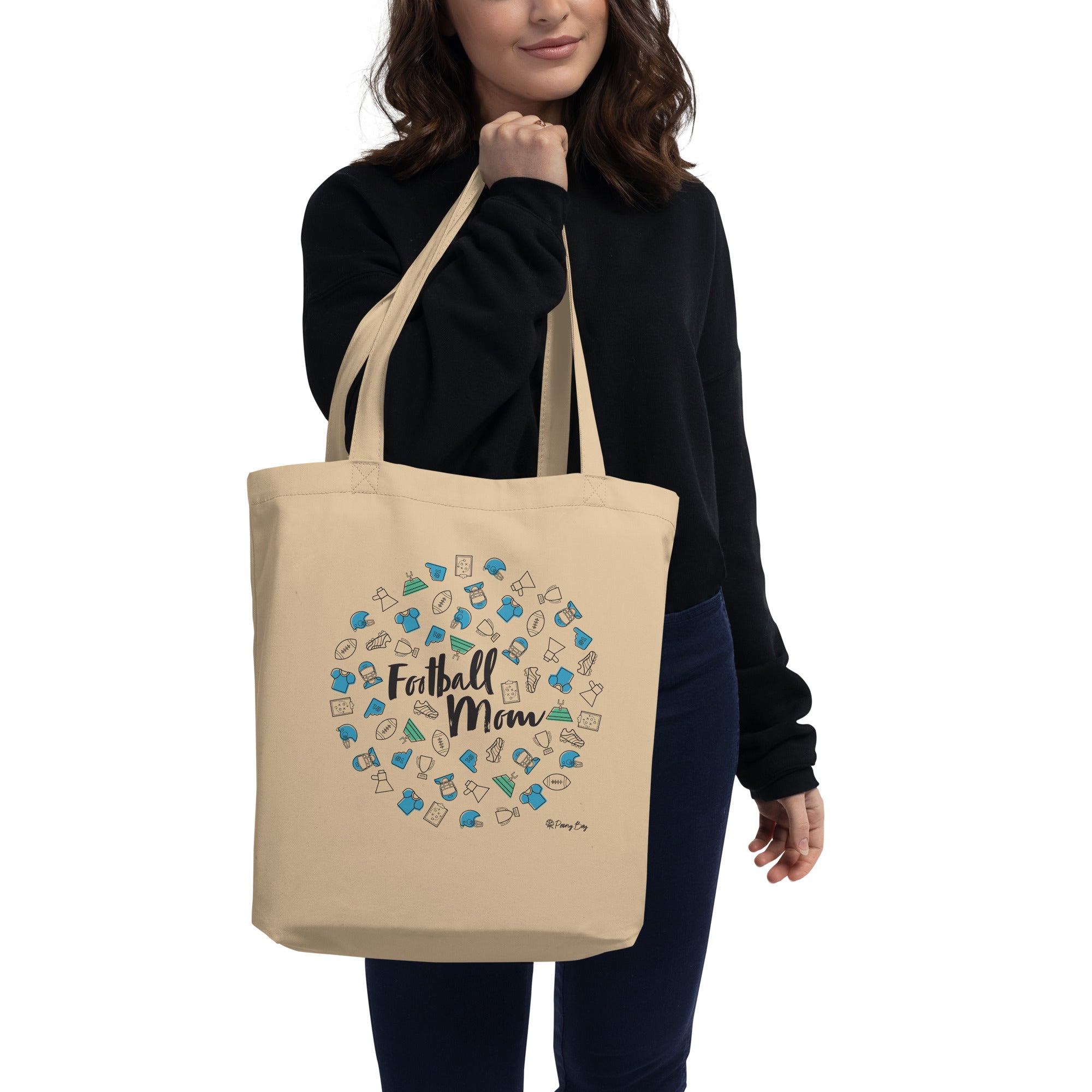 Football Mom Tote Bag Peony Bay